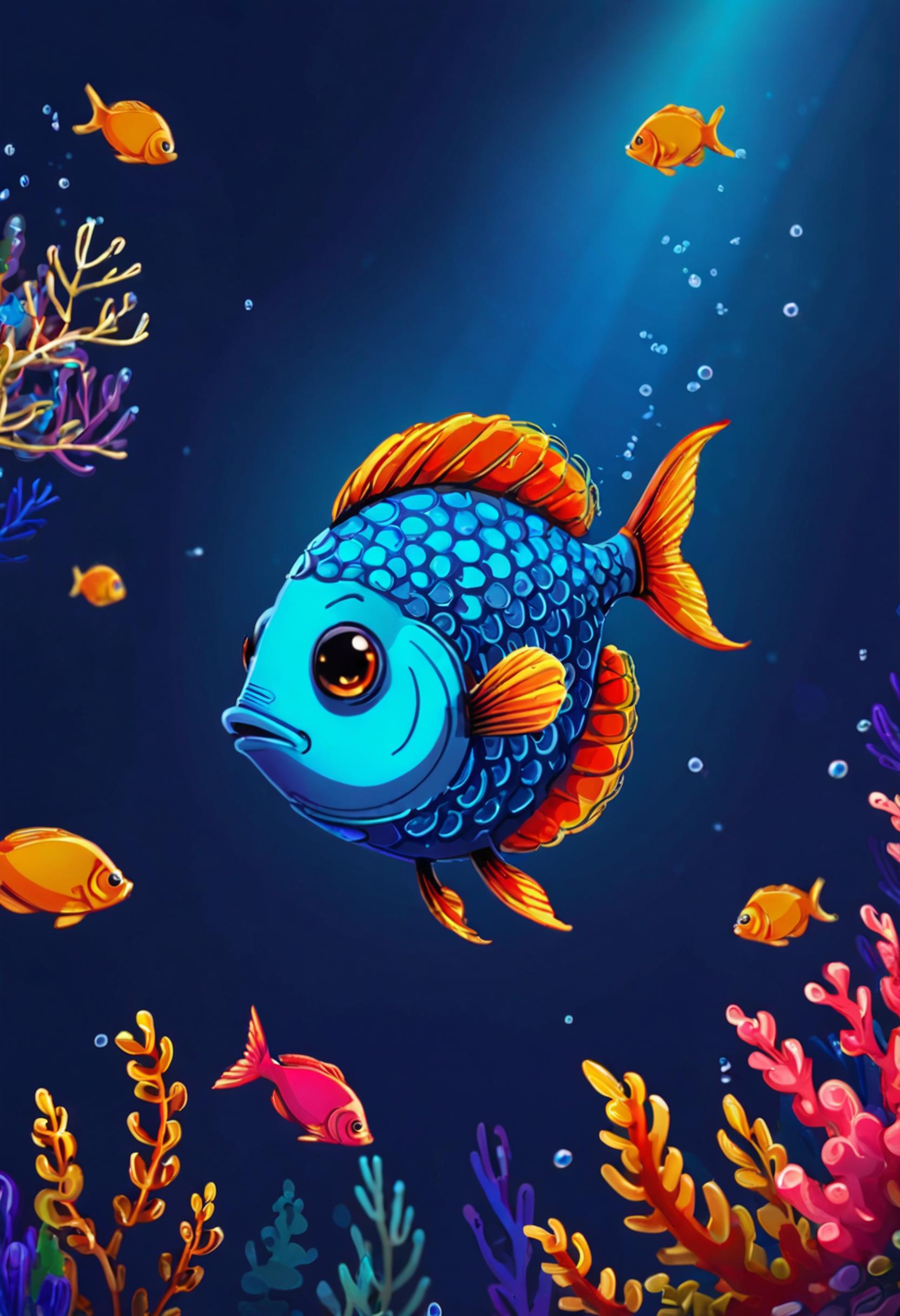 A close up of a fish with a big mouth and a fishy face - SeaArt AI