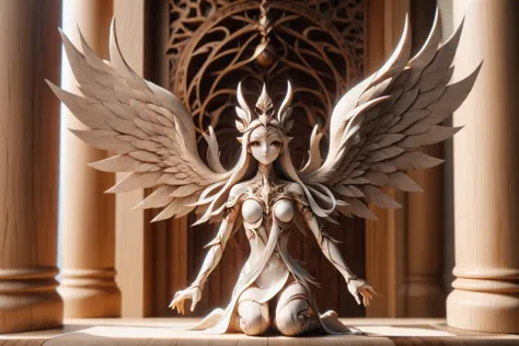 <lora:ral-dreamguardian:1> ral-dreamguardian as woodfigurez in a temple<lora:woodfigurez:1> , wood grain, (full body:1.2) <lora:...