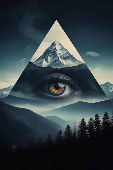 a triangle with an eye in the middle of it