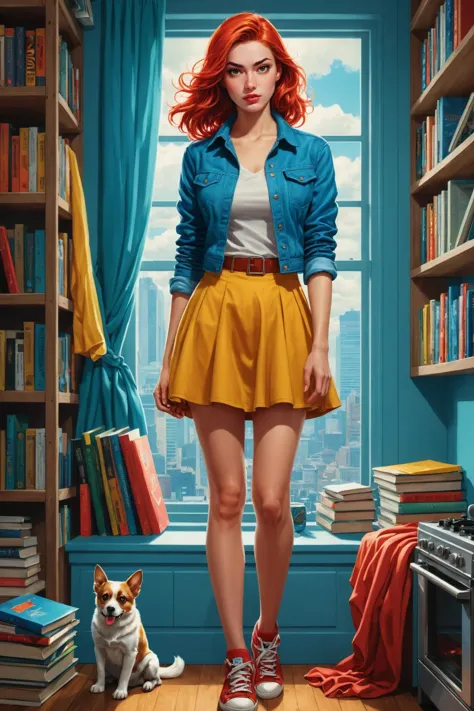by Natalia Rak and Reylia Slaby in the style of Svetlin Yosifov, cute fit 18 year old woman, comic book illustration<lora:comic_...