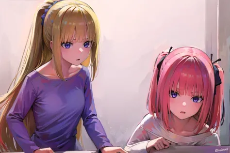 anime characters sitting at a table with a laptop computer