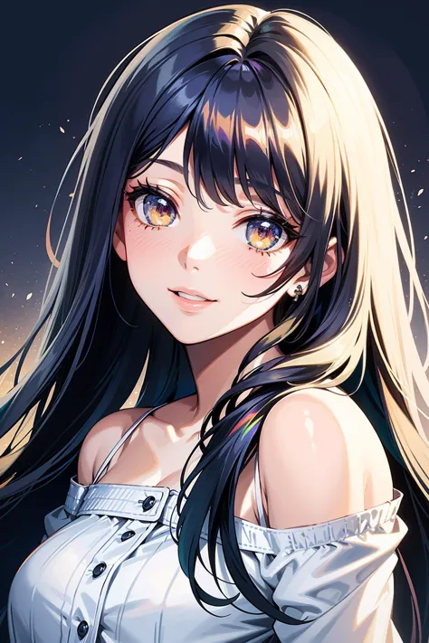 anime girl with long black hair and blue eyes