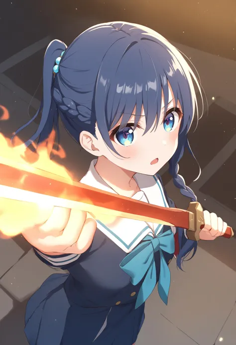 anime girl with a sword in her hand