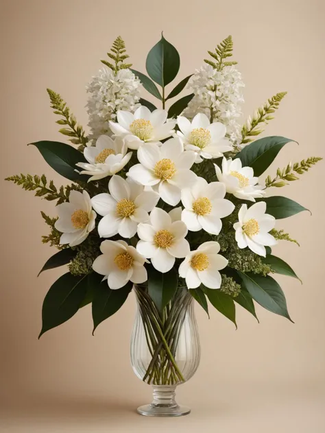 <lora:ral-symetrical-sdxl:1>, <lora:EnvyBetterHiresFixXL01:0:hr=1> A beautifully composed ral-symmetrical floral arrangement, wi...
