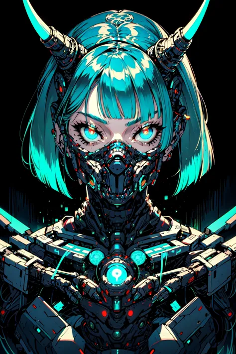 (masterpiece, best quality, intricate, detailed, ornate, vibrant colors), backlight, cyberpunk, (glowing, fluorescent), (cyan th...