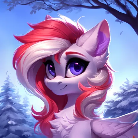 a close up of a pony with long hair and a pink mane