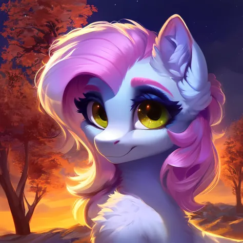 a close up of a pony with pink hair and yellow eyes