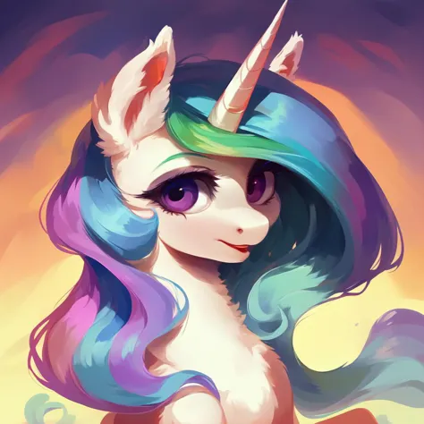 (score_9), pony alicorn Celestia looks right at you while posing for a photo, masterpiece, beautiful, high detail