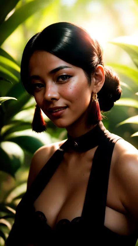a photography of a woman in a botanical garden, exotic plants, (hispanic:0.9) (asian:0.6),  light smile, 
<lora:add_detail:0.3> realistic, lifelike <lora:contrast_slider_v10:2.5>, inticate detail <lora:eye_opening_v2.0:0.5>,  <lora:backlight_slider_v10:-1....