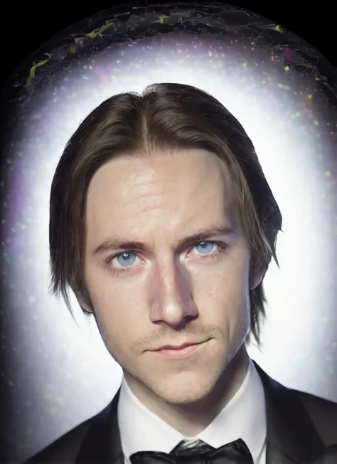 portrait of sks person in tuxedo, (perfect eyes), energetic and colorful streams of light (photo, studio lighting, hard light, sony a7, 50 mm, matte skin, pores, concept art, colors, hyperdetailed), with professional color grading, soft shadows, bright colors, daylight, <lora:locon_mattmercer_v1_from_v1_64_32:1.25>