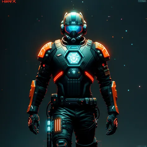 a close up of a person in a futuristic suit with a helmet