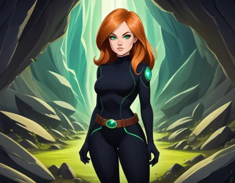 score_9, score_8_up, (safe_score:1.1), (masterpiece, best quality:1.1), (kim possible, cartoon girl, orange hair, green eyes, sm...