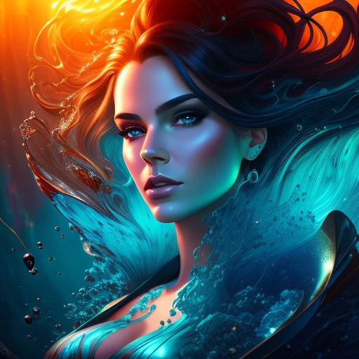modelshoot style, (extremely detailed CG unity 8k wallpaper), Chaotic storm of  intricate liquid smoke in the head, stylized beauty full - length abstract portrait, wet-skin,  by petros afshar, ross tran, tom whalen, peter mohrbacher, artgerm, shattered glass, ((bubbly underwater scenery)) radiant light octane render