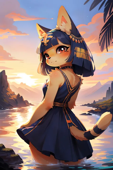 <lora:add_detail:0.6>, <lora:Furtastic_Detailer:0.5>,
 [wildlife|fashion] photography, masterpiece,
(three quarter back) view, backside, over the shoulder, above shot, solo, (extreme close-up),
cute (female (anthro [cat], ankha, <lora:Ankha_v2_RETRAIN:0.7>)), detailed and extremely fluffy body fur,
(thick thighs:0.3), glossy fur, detailed rendered eyes, cute-fine-face, small breasts, furry chest, furry crotch,
[navy blue nautical-themed dress with white anchor prints and a sailor collar|regal empire waist dress in rich burgundy exuding sophistication and grace, beaded bodice with high neckline and cap sleeves adding touch of elegance, flowing chiffon skirt that starts from the empire waist creating flattering and ethereal silhouette, subtle train and keyhole back that adds hint of allure and leaves lasting impression],
feathered hair ornament,
playing in the water at a fountain,
(very Lustful expression),
uploaded on e621, by Beatrice Ethel Lithiby, by Youjomodoki, by Tofu Froth, (by manmosu marimo:0.5), (by dagasi:0.5), by Tarakanovich,
<lora:FurryCoreV2New:0.3>, furrycore,
<lora:pastelMixStylizedAnime_pastelMixLoraVersion:0.5>
evening,
mountain peak, cliffs, epic dramatic clouds, sunset, vast landscape, lush valleys in the distance,, Whispering Waterfalls, Cascading waters from towering cliffs, misty rainbows in the spray, hidden grottos behind the falls with glowing crystals,
row of majestic poplar trees lining the edge of a field,
Freshly fallen coconuts scattered near palm trees,
hi res, 8k, cinematic lighting, stunningly beautiful, concept art, highly detailed, masterpiece, best quality, realistic, (intricate:0.9), (high detail:1.4), film photography, sharp focus,