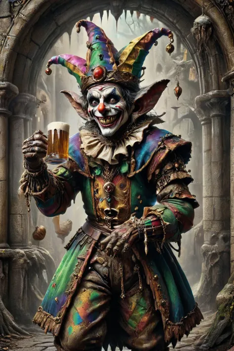 award winning photograph of a jolly jester with rugged charm in king's court,magical,whimsical,fantasy art concept,intricate details,best quality,masterpiece,ultra sharp,hyper realistic,realism,,1980s Fantasy Style,vivid color,,
Steps: 12, Sampler: DPM++ 2M Karras, CFG scale: 7.0, Seed: 458366429, Size: 512x512, Model hash: b461f2f53f, Model: lucignoloxlFantastic_v10, Denoising strength: 0.3, Init image hash: fe61146db0650e47fd1ffb7f79f0a709, SD upscale overlap: 64, SD upscale upscaler: 4x-UltraSharp, Lora hashes: "1980s_Fantasy_Style_SDXL: d657a51d4345, Artists_Edge-000006: 690487fc228a", Version: f0.0.17v1.8.0rc-latest-276-g29be1da7, Hashes: {"model": "b461f2f53f"}