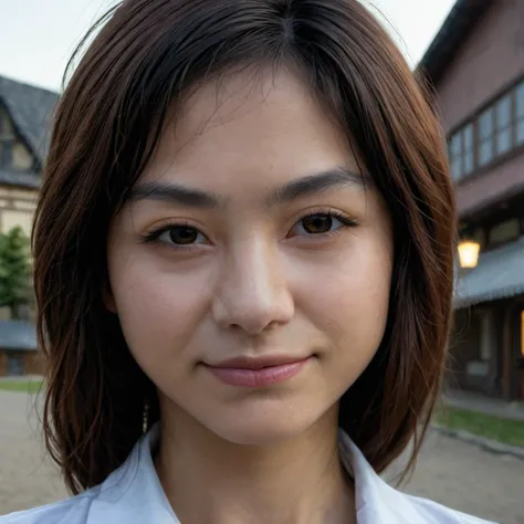 arafed asian woman with a white shirt and a white shirt