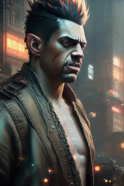 realistic (man:1.2),  mage  casting a spell, sorcerer, punk,  action pose, pale skin, (brown eyes:1.2), looking into the camera, (complex sci-fi clothes:1.3),  (mohawk:1.4), arcane symbols, beautiful detailed eyes, drawn by Greg Rutkowski, city background ...