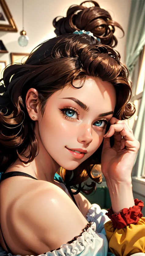 masterpiece, best quality, 1girl, messy hair,  ((((curly hair))),  brown hair,  <lora:time_slider_v1:-2.8> <lora:weight_slider_v...