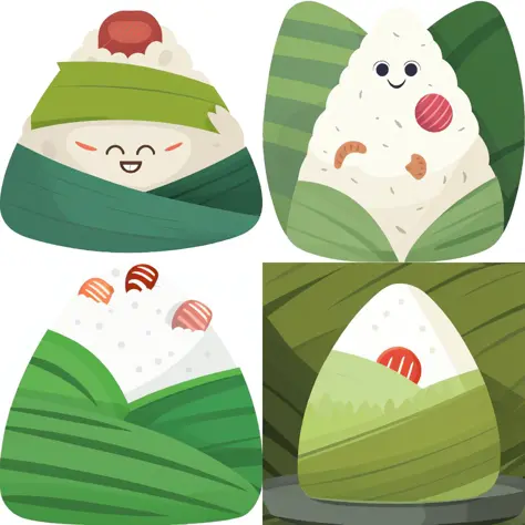 卡通粽子 cartoon zongzi