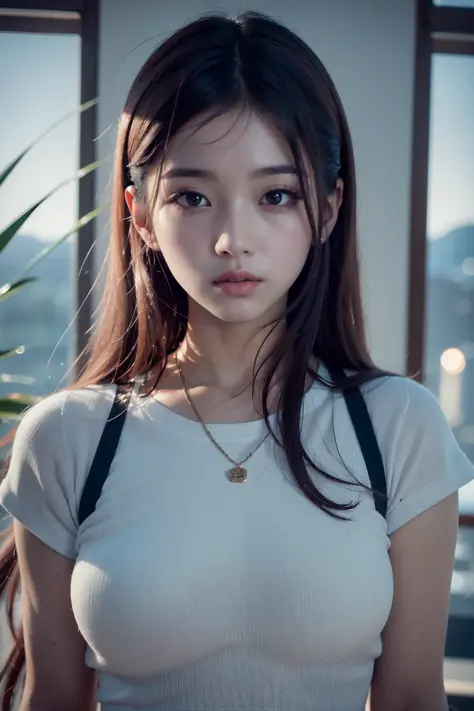 ultra realistic details, sharp focus,  detailed skin, 1 korean cute girl, small head,
(2 cute Korean girl:1.2), (kpop idol:1.2), (korean beauty:0.8), (korean mixed), (portrait:1.2), 
(large breasts),