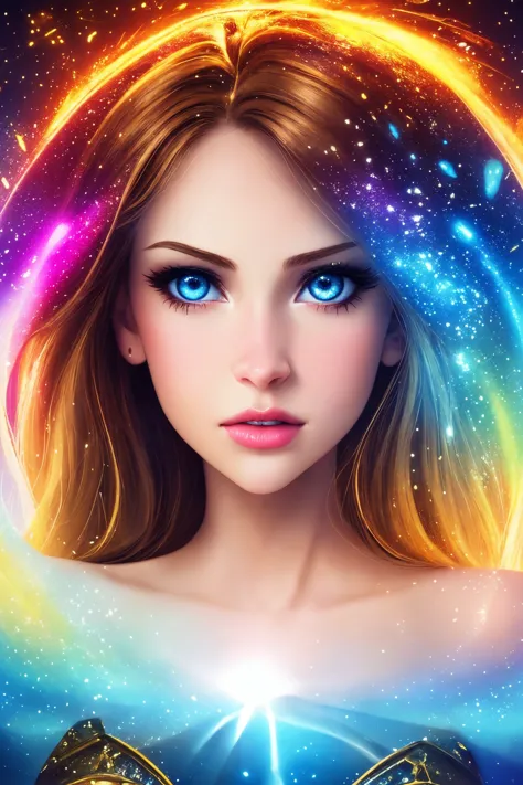 a girl with blue eyes and a star in her hair