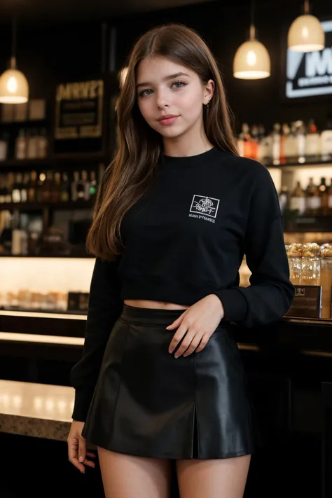 Tower13 - Angel,  professional photo, feathered haircut hair, perfect eyes, wearing Tulle skirt and graphic sweatshirt, gorgeous...