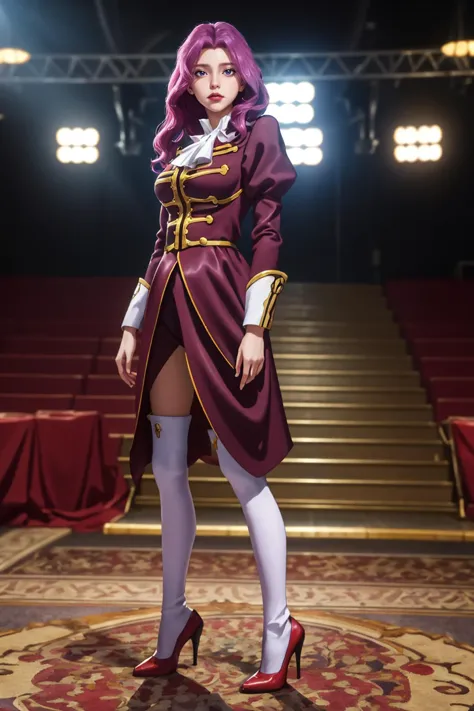 8k,highres,absurdres,masterpiece,best quality,original,extremely detailed CG,extremely detailed wallpaper,perfect lighting,<lyco:GoodHands-beta2:1>,
1girl,solo,blurry_background,looking_at_viewer,standing on the stage,
<lora:cornelia_li_britanniaV2:0.6>,cornelia_li_britannia,cornelia_military_uniform,