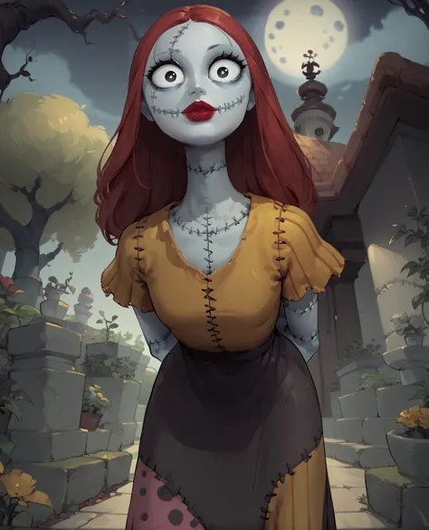 score_9,score_8_up,score_7_up,
Sallyxl,stitches,long red hair,black eyes,small pupils,large eyes,lipstick,
dress,looking at view...