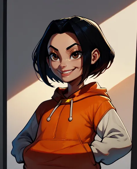 score_9,score_8_up,score_7_up,score_6_up,
jadejca,short black hair,brown eyes,hands in pockets,upper body,smiling,
orange short sleeved hoodie,white long sleeves,hood down,blue pants,
Hong Kong,morning,
<lora:JadeJCA:1>,