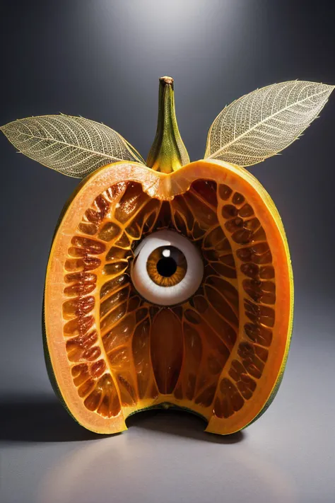 (Fantasy papaya masterpiece looks like a vagina, ethereal papaya fruit, wide eyes, open mouth, sharp teeth:1)