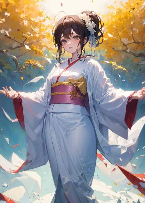 anime girl in kimono outfit with flowers in her hair