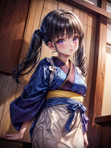 anime girl with ponytail in kimono outfit posing for picture