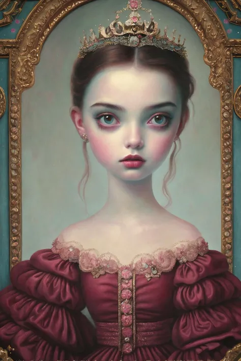 beauty young girl portrait, strange fantasy, surrealistic art, artwork, masterpiece, best quality, popsurrealism art, digital pa...