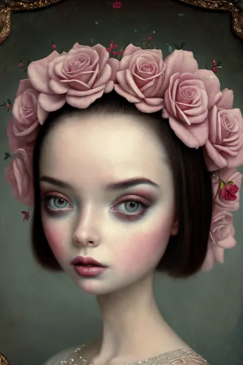 beauty woman portrait, strange fantasy, surrealistic art, artwork, masterpiece, best quality, popsurrealism art, digital paintin...