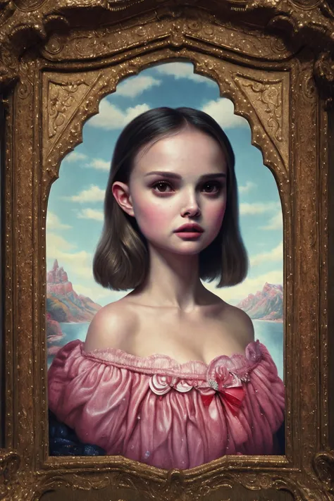 natalie portman, strange fantasy, surrealistic art, artwork, masterpiece, best quality, popsurrealism art, digital painting <lor...