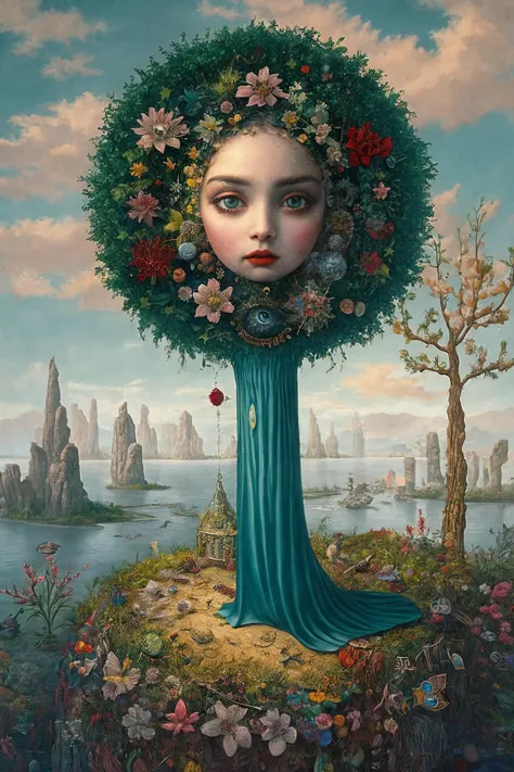 strange fantasy, surrealistic art, artwork
 <lora:mark_ryden_artstyle_640x960:0.9>