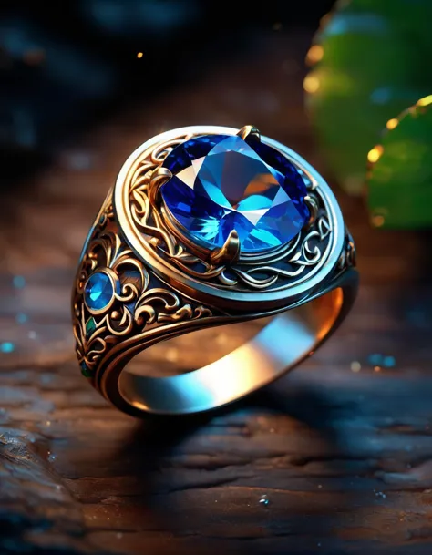 Role-playing game (RPG) style fantasy ring with the stone, (masterpiece, top quality, best quality, official art, beautiful and ...