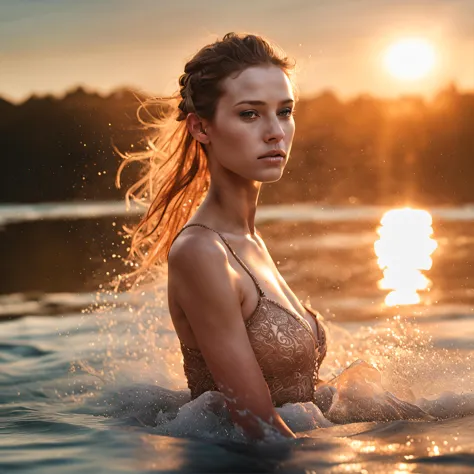 1 girl ballet, water, smoke, colorful, strong light, sunshine, sunset, looking at viewer,, (Detailed face features:1.3),
(RAW ph...