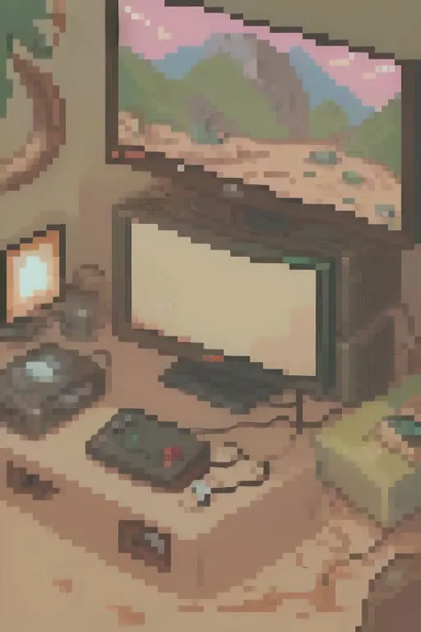 there is a computer and a game controller on a desk