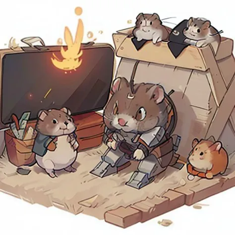 animal, hamster, a hamster piloting a mech armor, hamster, <lora:hamster:1>, no human