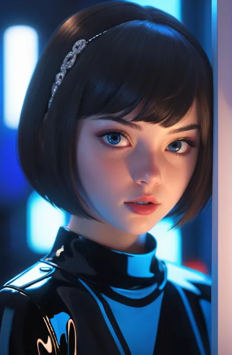 shy and embrassed young woman, peeking,  ilya kuvshinov, symmetrical face, artgerm, dim volumetric lighting, greg rutkowski, hyp...