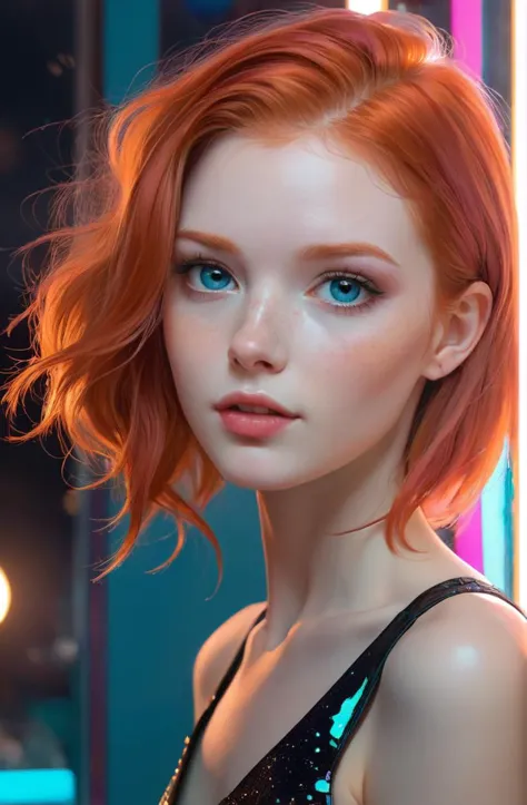 Mujer joven de 20 años telegénica, por Posuka Demizu y Peter Wileman, Ojos chispeantes, rubor, pelirrojo,