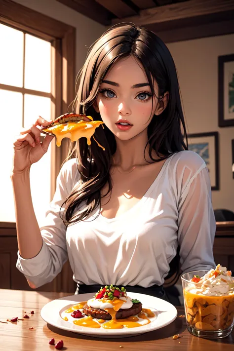 perfect beautiful women, amazing artwork of food