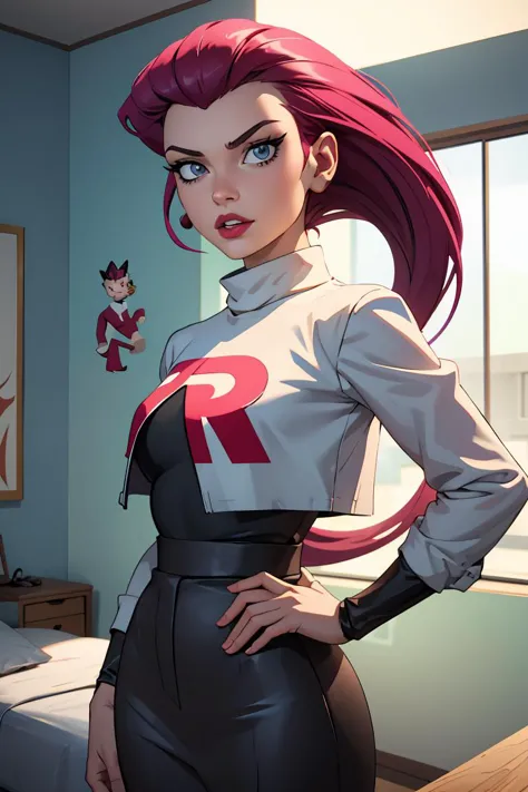 (masterpiece, best quality), 1girl,   <lora:TR_Jessie-DEF:1> jessie, team rocket