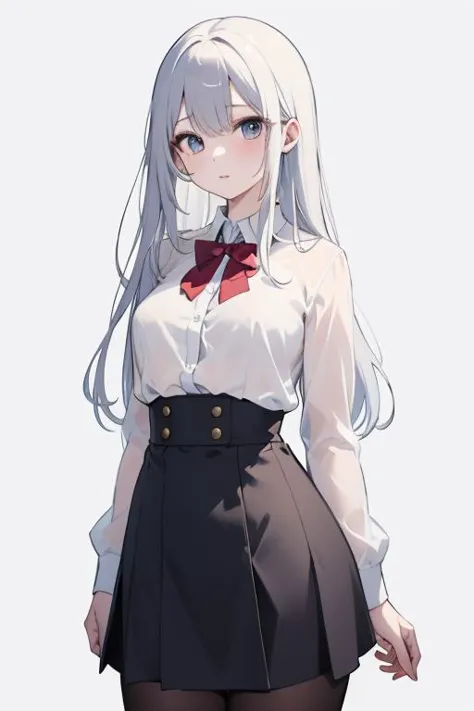 (masterpiece:1.2),extremely high quality,1girl,solo,see-through,national_shin_ooshima_school_uniform,[[medium breasts]],[[[nipples]]],looking at viewer,standing,cowboy shot,very long hair,white background,simple background,<lora:Transparent clothes_concept_v1.1:0.7>,