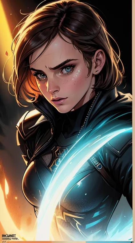 ((Vector)), (((Comics style))), ((best quality)), ((masterpiece)), ((realistic)), (detailed), portrait (Emma Watson: 1.5), (deta...