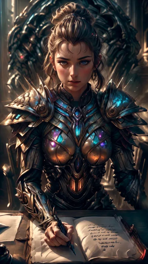 a profestional picutre of 1man, warrior with bismuth armor <lora:Clothing - Bismuth Armor:0.7> bismuth4rmor , <lora:NightmarishA...