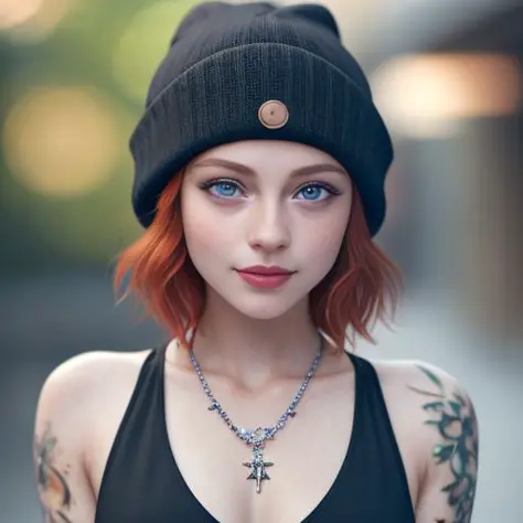 cliorecinelli, masterpiece, best quality, high quality,extremely detailed cg unity 8k wallpaper,  redhair, tattoo, short hair, b...