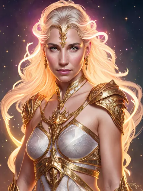 D&D nova callisto race, fantasy character portrait, transparent vibrant glowing skin, ultra realistic, intricate, elegant, highly detailed, digital painting, artstation, smooth, sharp, focus, illustration, art by artgerm and greg rutkowski and alphonse mucha