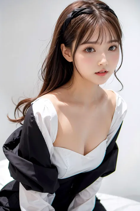1girl, black  random formal attire, white background, <lora:YuaMikami_Jav-02:1>